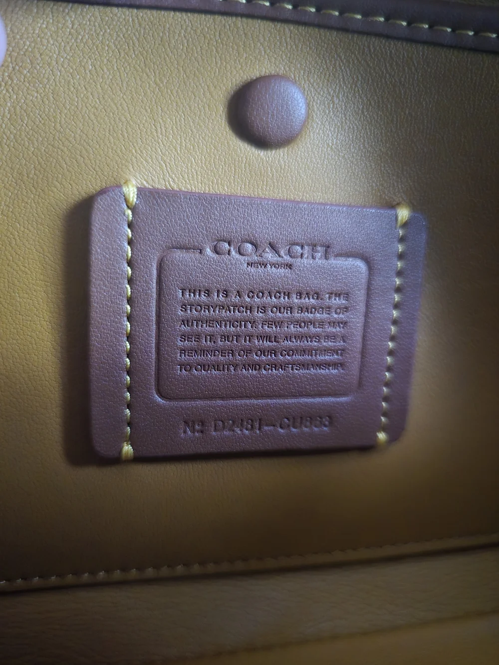 Authentic Coach Borough Bowling Bag Cream